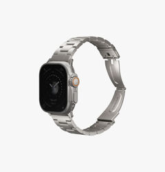 Picture of UNIQ OSTA APPLE WATCH STEEL STRAP WITH SELF-ADJUSTABLE LINKS 49/45/44/42MM - TITANIUM (SILVER)