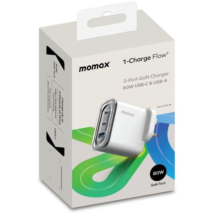 Picture of Momax  1-Charge Flow+ | 3-Ports Charger (GaN 80W)