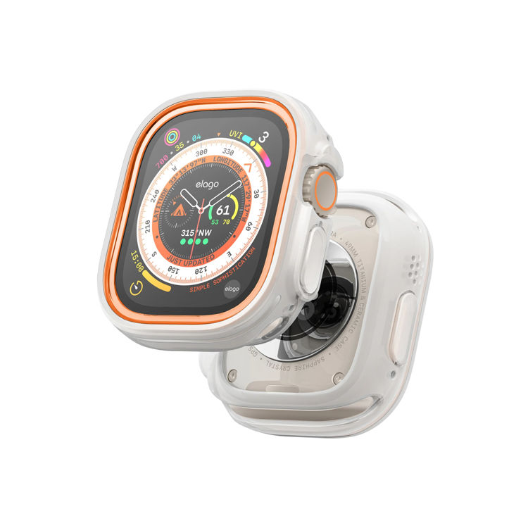 Picture of elago Duo designed for Apple Watch Ultra 49mm case cover - Transparent/Orange/Black 