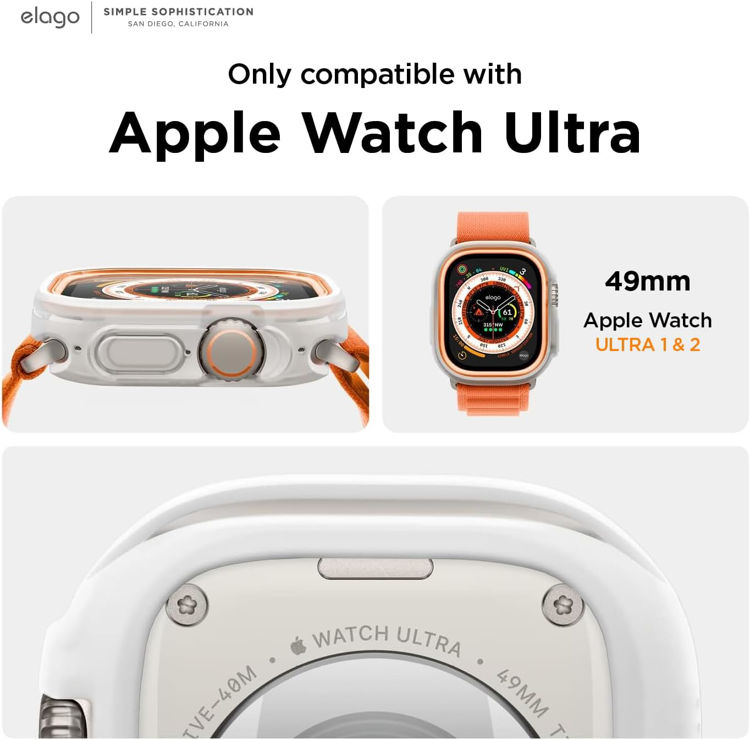 Picture of elago Duo designed for Apple Watch Ultra 49mm case cover - Transparent/Orange/Black 