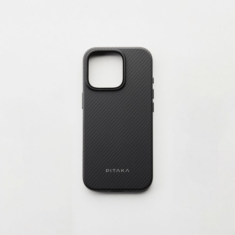 Picture of Pitaka Ultra-Slim Case for iPhone 16 Pro 600D Black/Grey (Twill)