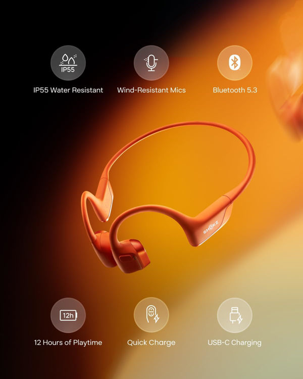 Picture of Shokz Open Run Pro 2 Bluetooth Wireless Headphones - Orange