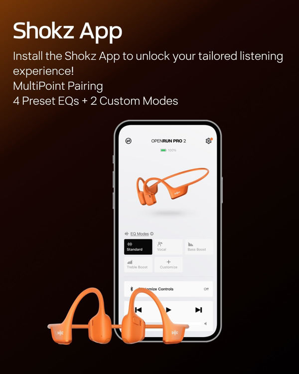 Picture of Shokz Open Run Pro 2 Bluetooth Wireless Headphones - Orange