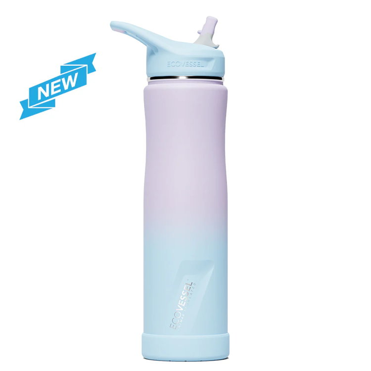 Picture of Ecovessel SUMMIT - TriMax Insulated Water Bottle - Straw 24oz - 700ml  Floral Puff