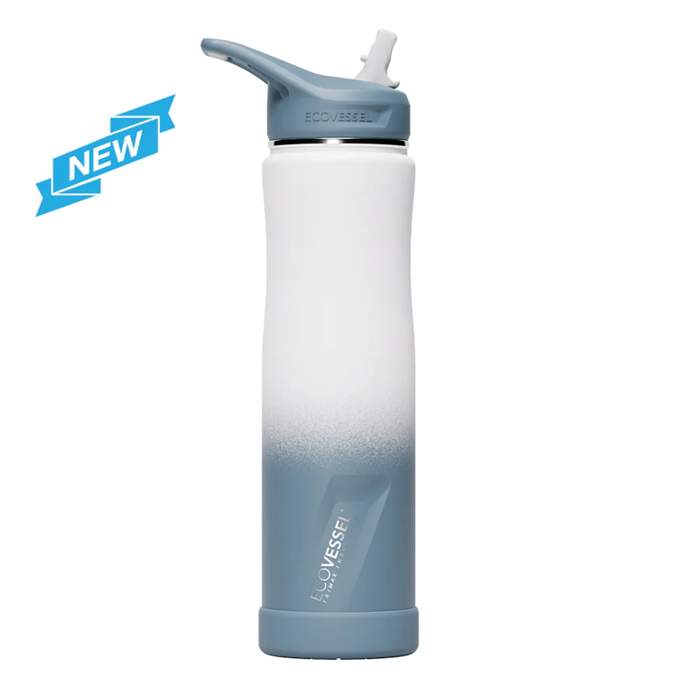 Picture of Ecovessel The SUMMIT - TriMax Insulated Water Bottle w- Straw 24oz - 700ml WINTER STORM