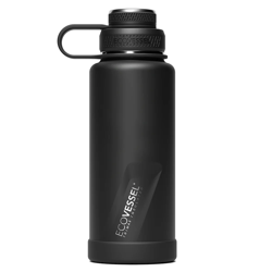 Picture of Ecovessel BOULDER - TriMax Insulated Water Bottle w- Strainer 32oz - 946ml Black Shadow