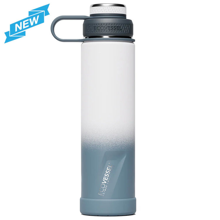 Picture of Ecovessel BOULDER - TriMax Insulated Water Bottle w- Strainer 24oz - 700ml Winter Storm