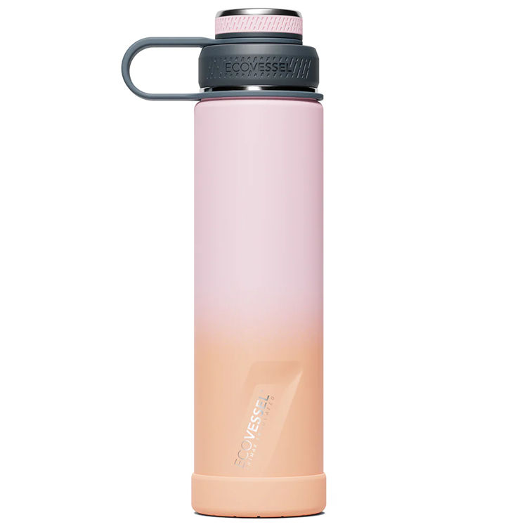 Picture of Ecovessel BOULDER - TriMax Insulated Water Bottle w- Strainer 24oz - 700ml Coral Sands