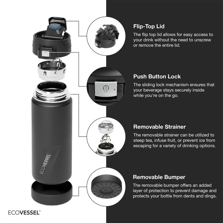 Picture of Ecovessel The Metro - Perk - 16 oz Tumbler with Locking Lid & Strainer 473ml Summer Sun