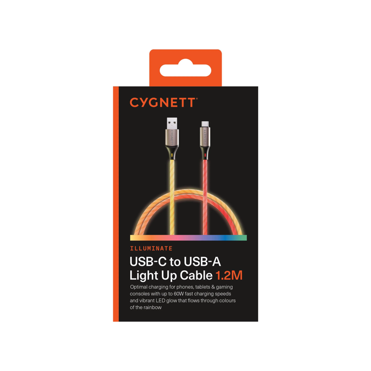 Picture of Cygnett Illuminate USB-C-USB-A1.2m Light Up Cable