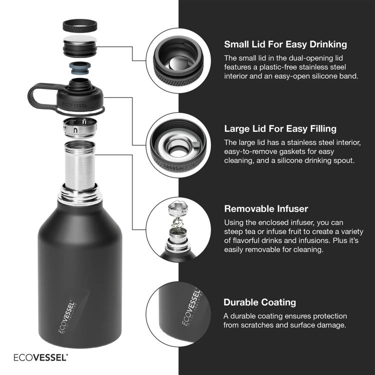 Picture of Eco Vessel Boss - 64 oz Growler with Screw Top & Infuser 