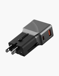 Picture of Energea Travelworld Adapter 25W 1C+1A Adapter (Gunmetal)