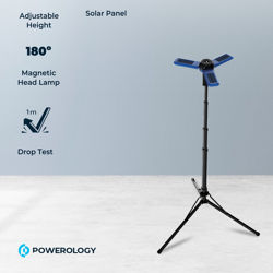 Picture of Powerology Camping Solar Foldable Tripod LED Light IPX4 3.7V 2600mAh