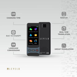 Picture of Levelo FluentLink Offline & Online Voice Translator - Grey