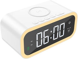 Picture of WiWU Wi-W015 15W Wireless Charger with Digital Alarm Clock - White
