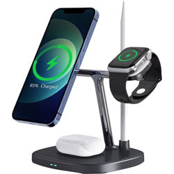 Picture of WiWU Wi-W032 Magnetic Cableless 4 in 1 Charger - Black