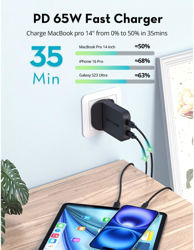Picture of RAVPower PC1079 Foldable Plug Wall Charger Gan 65W 2C Black