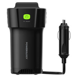 Picture of Powerology 150W Inverter AC Universal USB A 2type-C DC Car 12V10A - Black