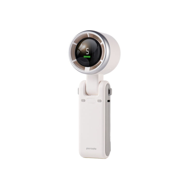 Picture of Porodo LifeStyle 3in1 Multi Functional 180° Foldable Handheld Turbo Fan - White