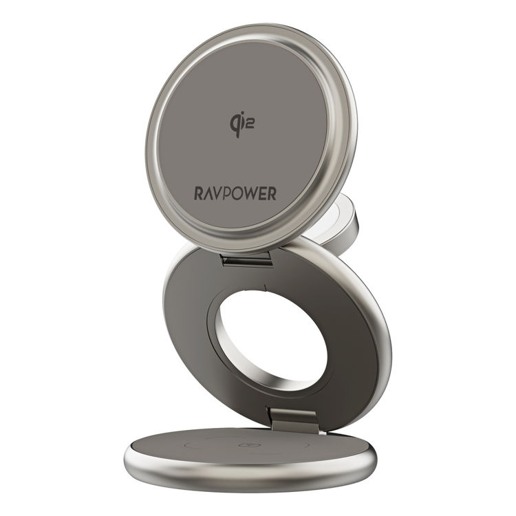 Picture of RAVPower RP-WC1008 Premium Foldable Magsafe 3-In-1 Charging Station Stand Titanium
