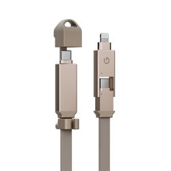 Picture of Energea Cable Sheath 2-in-1 USB-C to C+Lighning MFI 60W 480 Mbps Gold 1.0m