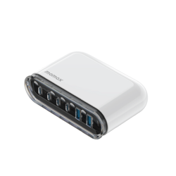 Picture of MOMAX 1-CHARGER FLOW PLUS PD 120W 6 PORTS GAN DESKTOP CHARGER_UM55UKW