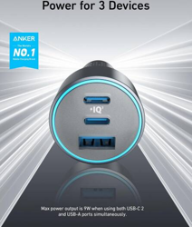 Picture of Anker 535 Bundle Of 3.2 Ft C- C Cable Car Charger 67W Gray
