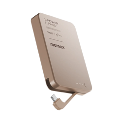Picture of MOMAX 1-POWER F.PASS+ 10000mAh POWER BANK WITH BUILT-IN CABLE & MAGNETIC ATTACHMENT (Color: DESERT TITANIUM)_IP158L2