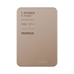 Picture of MOMAX 1-POWER F.PASS+ 10000mAh POWER BANK WITH BUILT-IN CABLE & MAGNETIC ATTACHMENT (Color: DESERT TITANIUM)_IP158L2