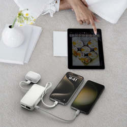 Picture of MOMAX 1-POWER VITAL+ 10000mAh POWER BANK WITH BUILT IN USB-C & LIGHTNING CABLE (Color: BLACK)_IP138MFID