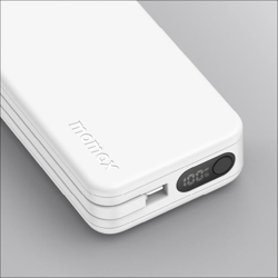 Picture of MOMAX 1-POWER VITAL+ 10000mAh POWER BANK WITH BUILT IN USB-C & LIGHTNING CABLE (Color: BLACK)_IP138MFID