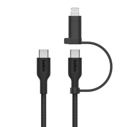Picture of Belkin 2-IN-1 USB-C & LTG BRAIDED CABLE, PCR, 1.5M, BLK