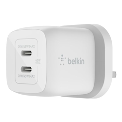 Picture of Belkin BoostCharge Pro Dual USB-C GaN Wall Charger with PPS 45W – Black