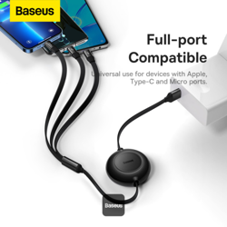 Picture of Baseus Bright Mirror 2 Series Retractable Cable | 3 in 1 Fast Charging Data Cable