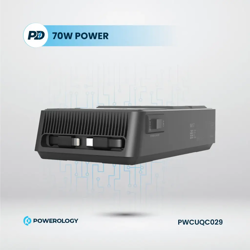 Picture of Powerology 4 AC Power Socket With X2  PD20W and  X3  QC3.0 Port with USB -C PD20W & Lightning cable (3m wire)  - Black