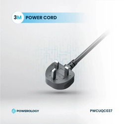 Picture of Powerology 30W Wall Socket UK Plug 3 AC*1 USB-A*1 USB-C with 2m USB-C Cable
- Black"