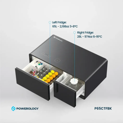 Picture of Powerology 93L Coffee Table Fridge with LED Touch Control Bluetooth Hifi Speaker Black